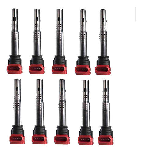 10pzs Bobina Para Audi R8 5.2 2009 2010 2011 2012